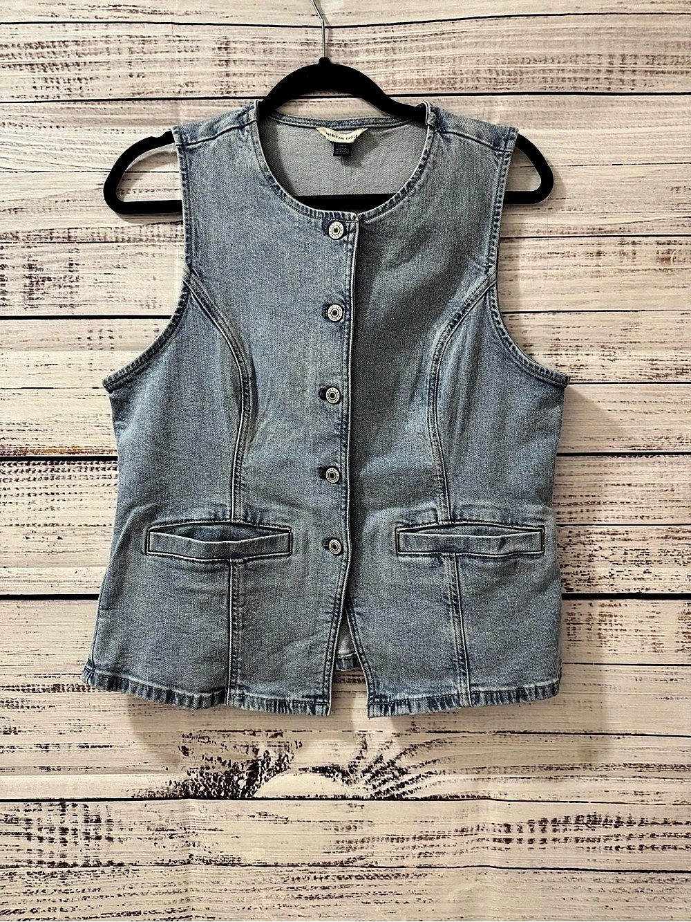 American Eagle AE Classic Denim Vest Blue Size Large
